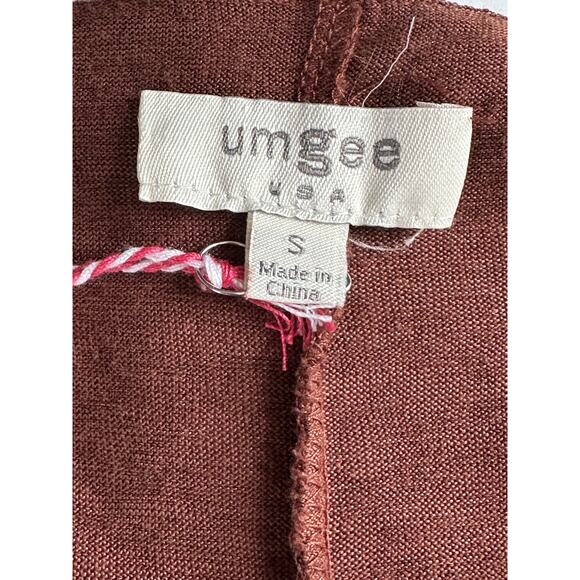 UMGEE Cotton Blend/Linen Blend Trim Tiered Tunic Baby Doll Shirt Small Oversized - Picture 11 of 13